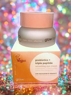GLOWOASIS probiotics triple peptide eye cream 0.67 oz New In Box